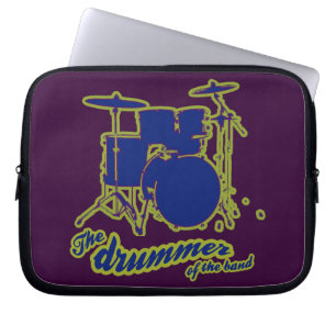 Blauer Drummer der Band Laptopschutzhülle