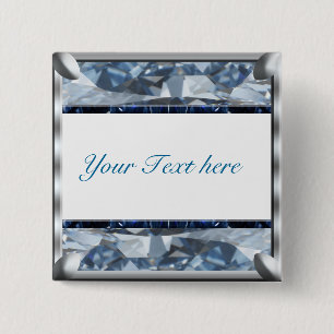 Blauer Edelstein-Entwurf Button