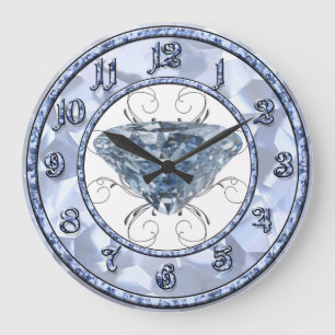 Blauer Edelstein Große Wanduhr