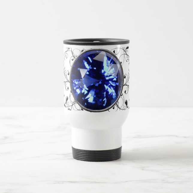 Blauer Edelstein Reisebecher (Mittel)