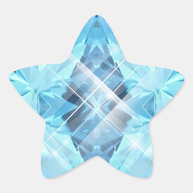 Blauer Edelstein Stern-Aufkleber (Vorderseite)