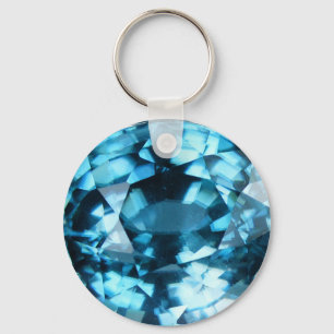 Blauer Edelsteinkristallzircon Dezember Birthstone Schlüsselanhänger