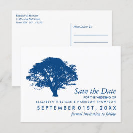 Blauer Eichenbaum, rustikal & minimalistisch Save Postkarte