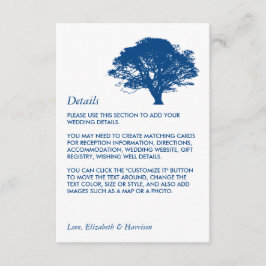 Blauer Eichenbaum, rustikale/minimalistische Hochz Begleitkarte