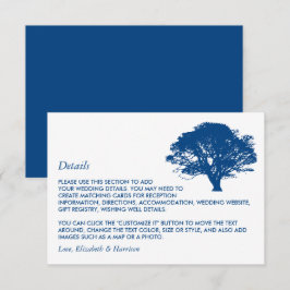 Blauer Eichenbaum, rustikale/minimalistische Hochz Begleitkarte