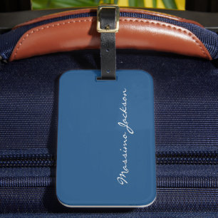 Blauer einfacher eleganter minimalistischer Kallig Gepäckanhänger