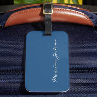 Blauer einfacher eleganter minimalistischer Kallig Gepäckanhänger