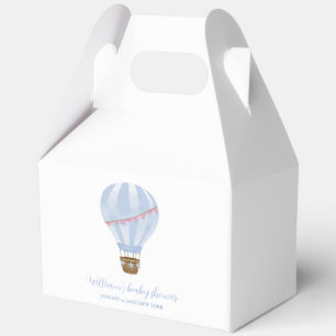 Blauer einfacher Heißluftballon Junge Baby Shower Geschenkschachtel