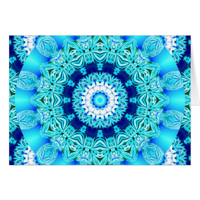 Blauer Eis-SpitzeDoily, abstraktes Aqua (Vorderseite (Horizontal))