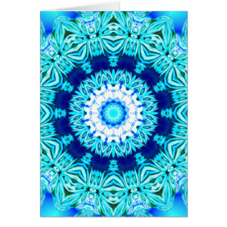 Blauer Eis-SpitzeMandala, abstraktes Cyan-blaues