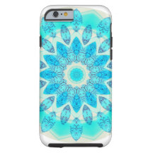 Blauer Eis-SternMandala, abstraktes Aqua-frohes