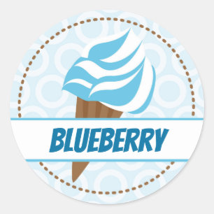 Blauer Eiscreme-Kreis-Aufkleber Runder Aufkleber