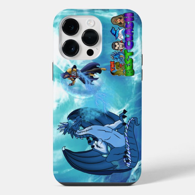 Blauer Eisdrache & Magischer Zauberer in Drachen D iPhone Hülle (Rückseite)