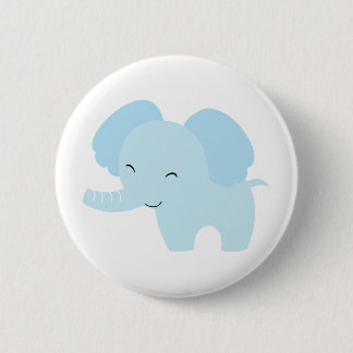 Blauer Elefant Button
