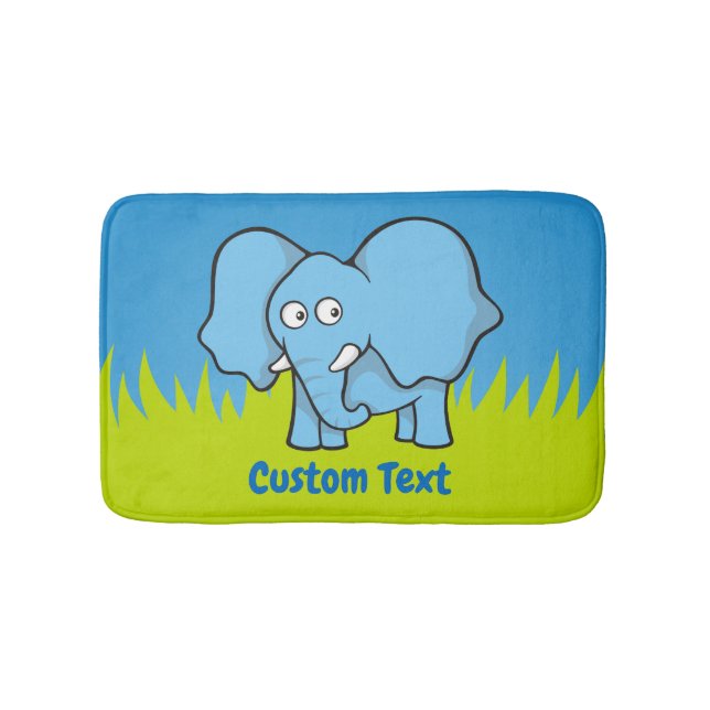 Blauer Elefant Cartoon Badematte (Vorderseite)