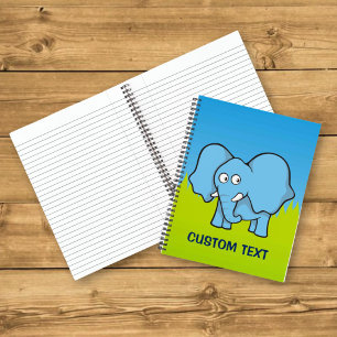 Blauer Elefant Cartoon Notizbuch