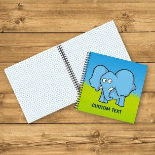 Blauer Elefant Cartoon Notizbuch
