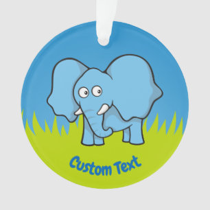Blauer Elefant Cartoon Ornament