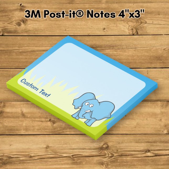 Blauer Elefant Cartoon Post-it Klebezettel (Von Creator hochgeladen)
