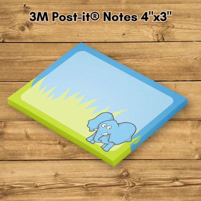 Blauer Elefant Cartoon Post-it Klebezettel (Von Creator hochgeladen)