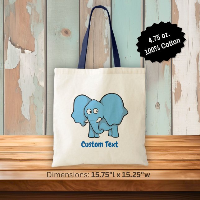 Blauer Elefant Cartoon Totbeutel Tragetasche (Von Creator hochgeladen)