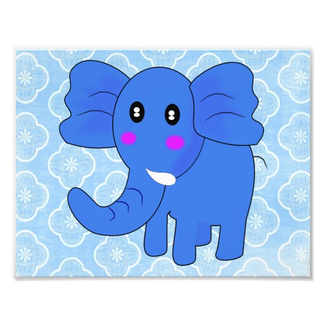 Blauer Elefant Fotodruck (Vorne)