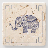Blauer Elefant Illustration Einfache Rahmen