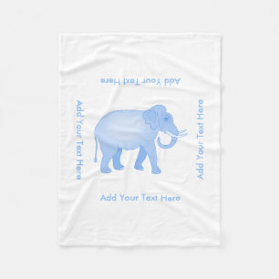 Blauer Elefant - indischer Elefant - Baby Fleecedecke
