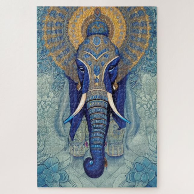 Blauer Elefant-Jigsaw-Puzzle Puzzle (Vertikal)