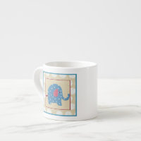 Blauer Elefant mit weißen Polka-Punkten