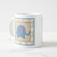 Blauer Elefant mit weißen Polka-Punkten