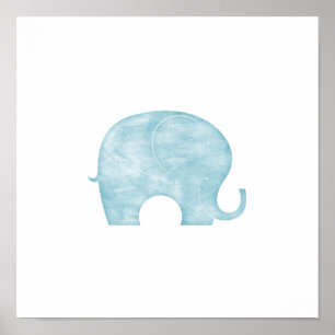 Blauer Elefant Poster