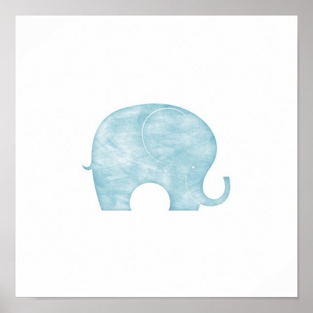 Blauer Elefant Poster (Vorne)
