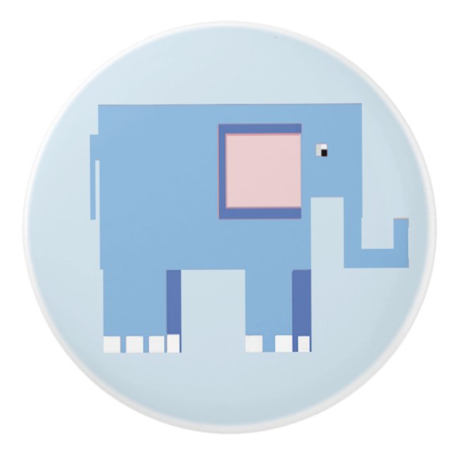 Blauer Elefant rechts Keramikknauf (Vorderseite)