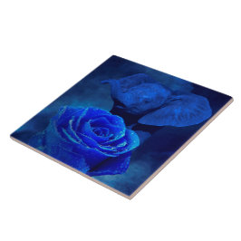 Blauer Elefant und Rose Fliese