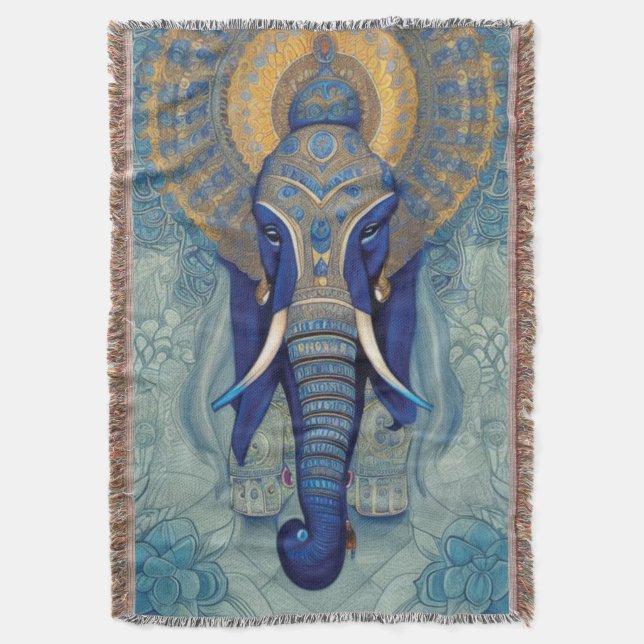 Blauer Elefant-Wurfdecke Decke (Vorderseite Vertikal)