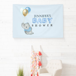 Blauer-Elefanten-Baby-Shower-Banner Banner