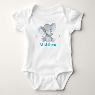 Blauer Elefanten-Jungen-Name Neugeborenes Kleinkin Baby Strampler