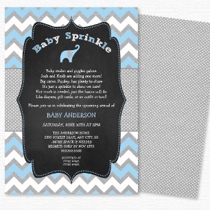 Blauer Elefantenbaby Sprinkle, Baby-Dusche Einladung