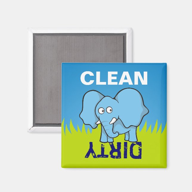 Blauer ElefantenCartoon Magnet (Vorderseite/Rückseite)