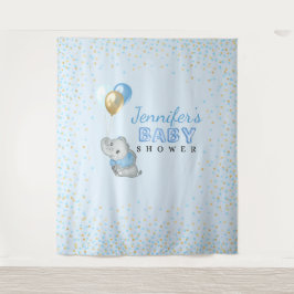Blauer Elefantenteppich Baby Shower Wandteppich