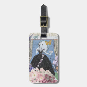 Blauer Eleganter Extravaganter Blumenstrauß Gepäckanhänger