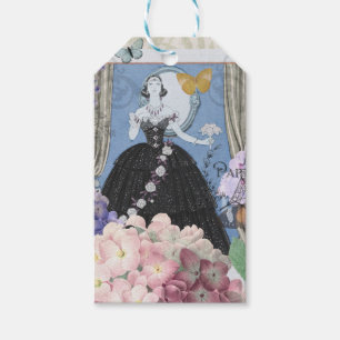 Blauer Eleganter Extravaganter Blumenstrauß Geschenkanhänger