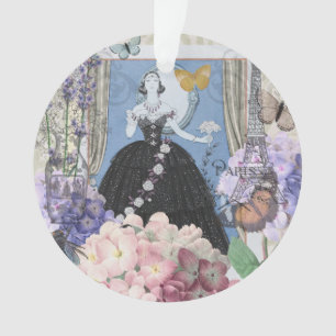 Blauer Eleganter Extravaganter Blumenstrauß Ornament