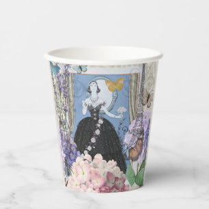 Blauer Eleganter Extravaganter Blumenstrauß Pappbecher