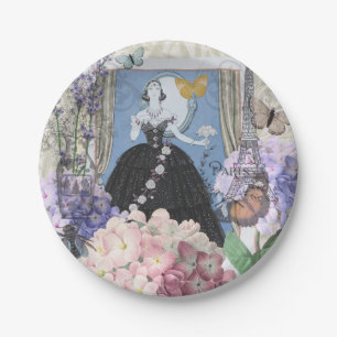 Blauer Eleganter Extravaganter Blumenstrauß Pappteller