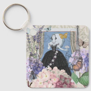 Blauer Eleganter Extravaganter Blumenstrauß Schlüsselanhänger