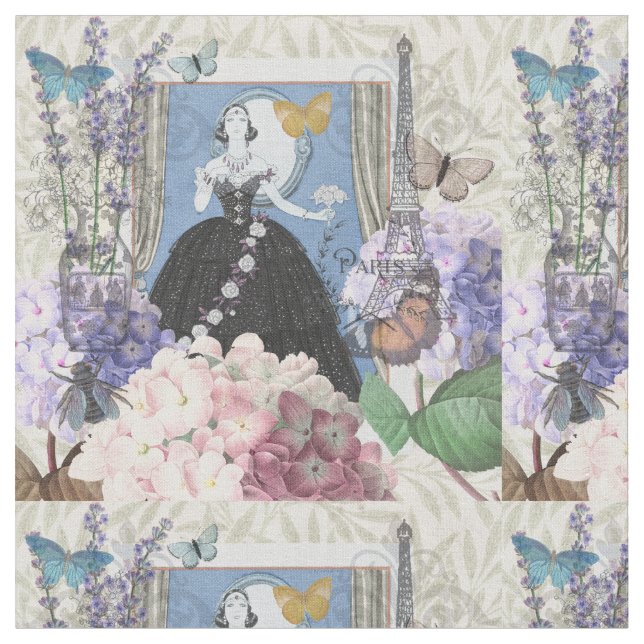 Blauer Eleganter Extravaganter Blumenstrauß Stoff (Nahaufnahme)