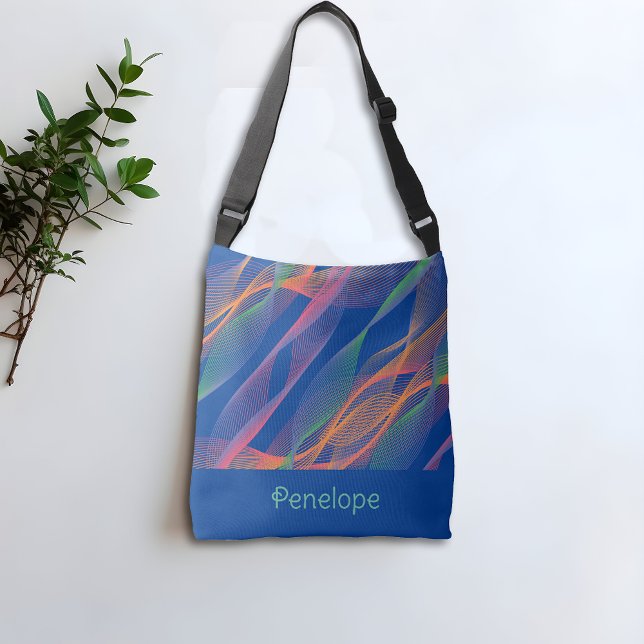 Blauer, eleganter, farbiger Name Tragetaschen Mit Langen Trägern (Von Creator hochgeladen)