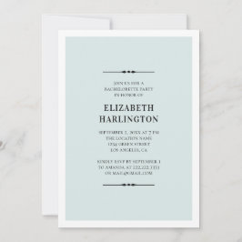 Blauer, eleganter Junggeselinnen-Abschied. Einfach Einladung